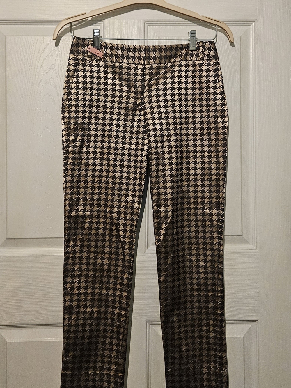 The Limited Cassidy Fit Metallic Gold Black Houndstooth Ankle Pants Size 2